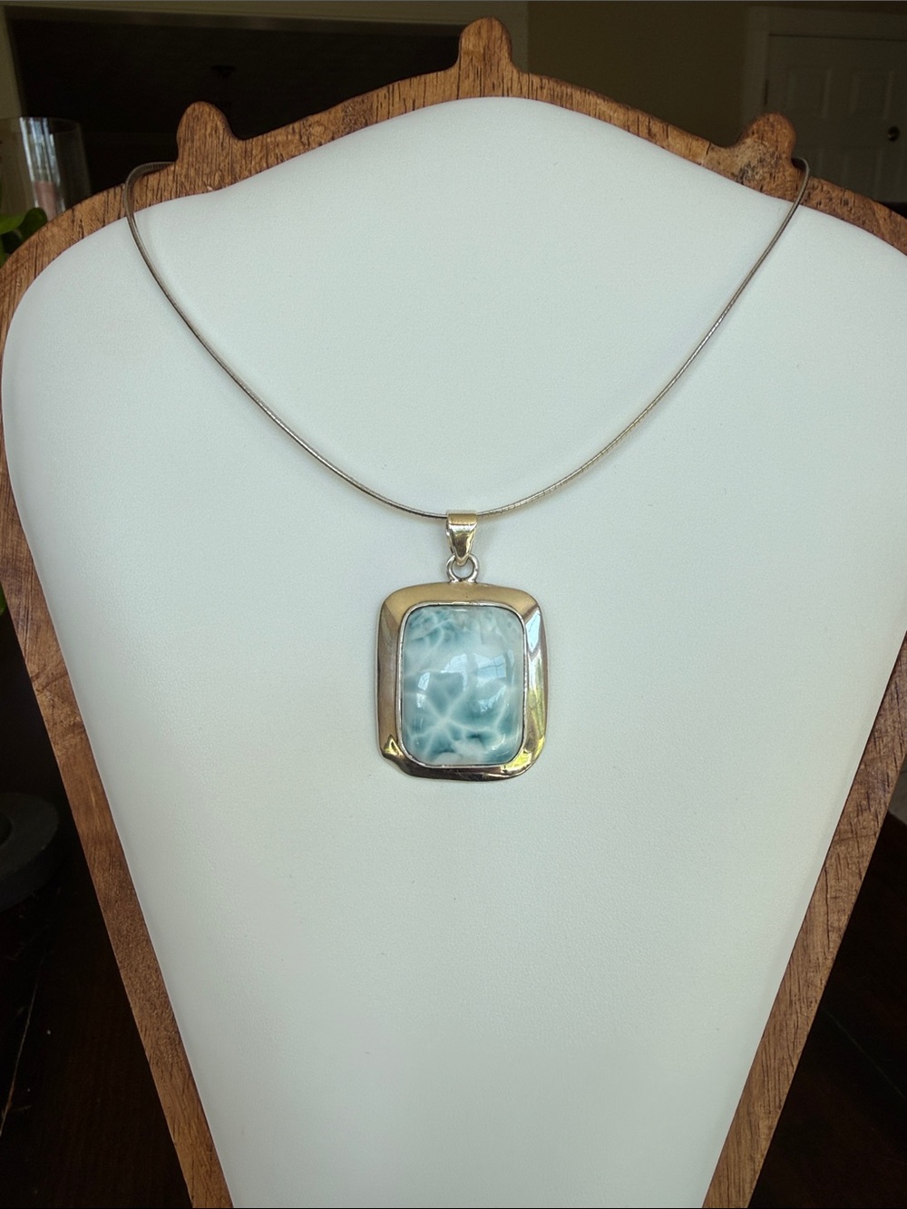 Larimar 925 Sterling Silver Pendant